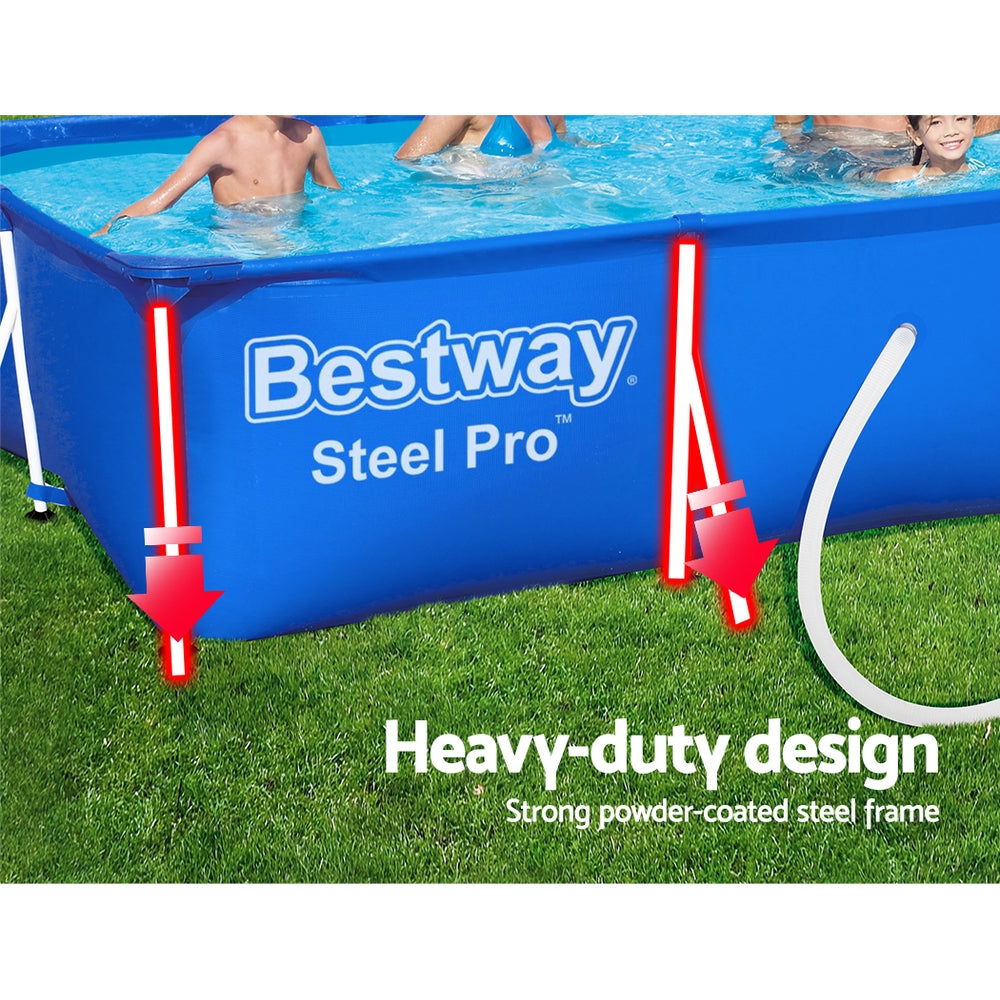 Bestway Swimming Pool 400x211x81cm Steel Frame Above Ground Pools w/ Filter Pump 5700L-4