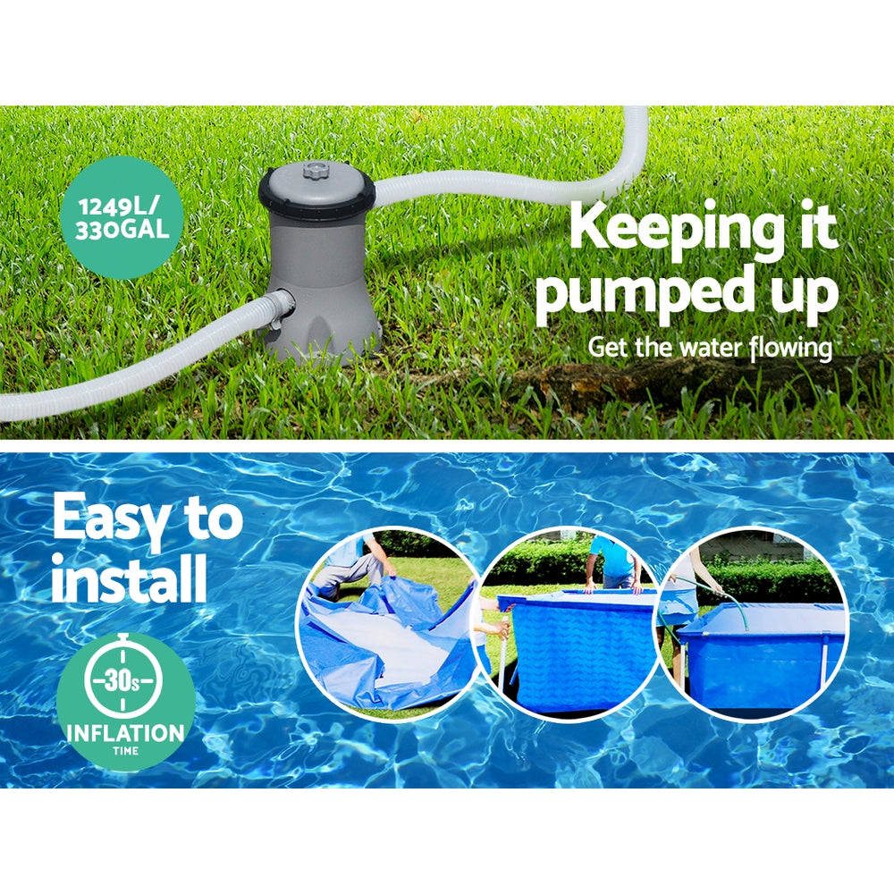 Bestway Swimming Pool 400x211x81cm Steel Frame Above Ground Pools w/ Filter Pump 5700L-5