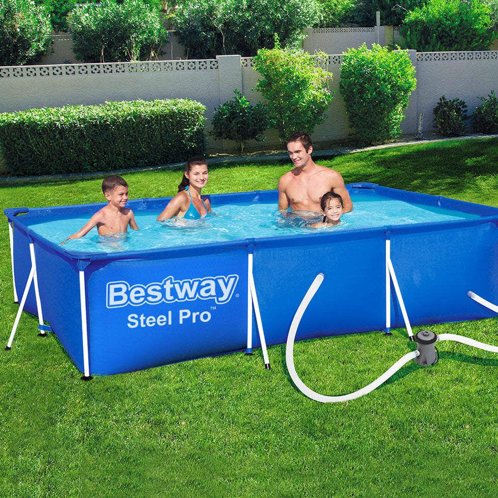 Bestway Swimming Pool 400x211x81cm Steel Frame Above Ground Pools w/ Filter Pump 5700L-6