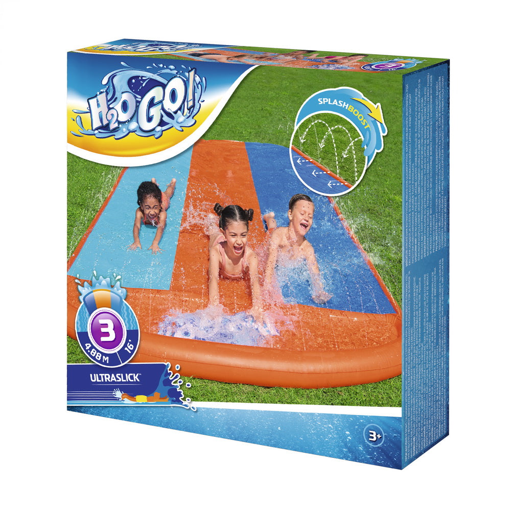 Bestway Water Slide Slip Kids 488cm Dual Slides Splash Pad main image 1