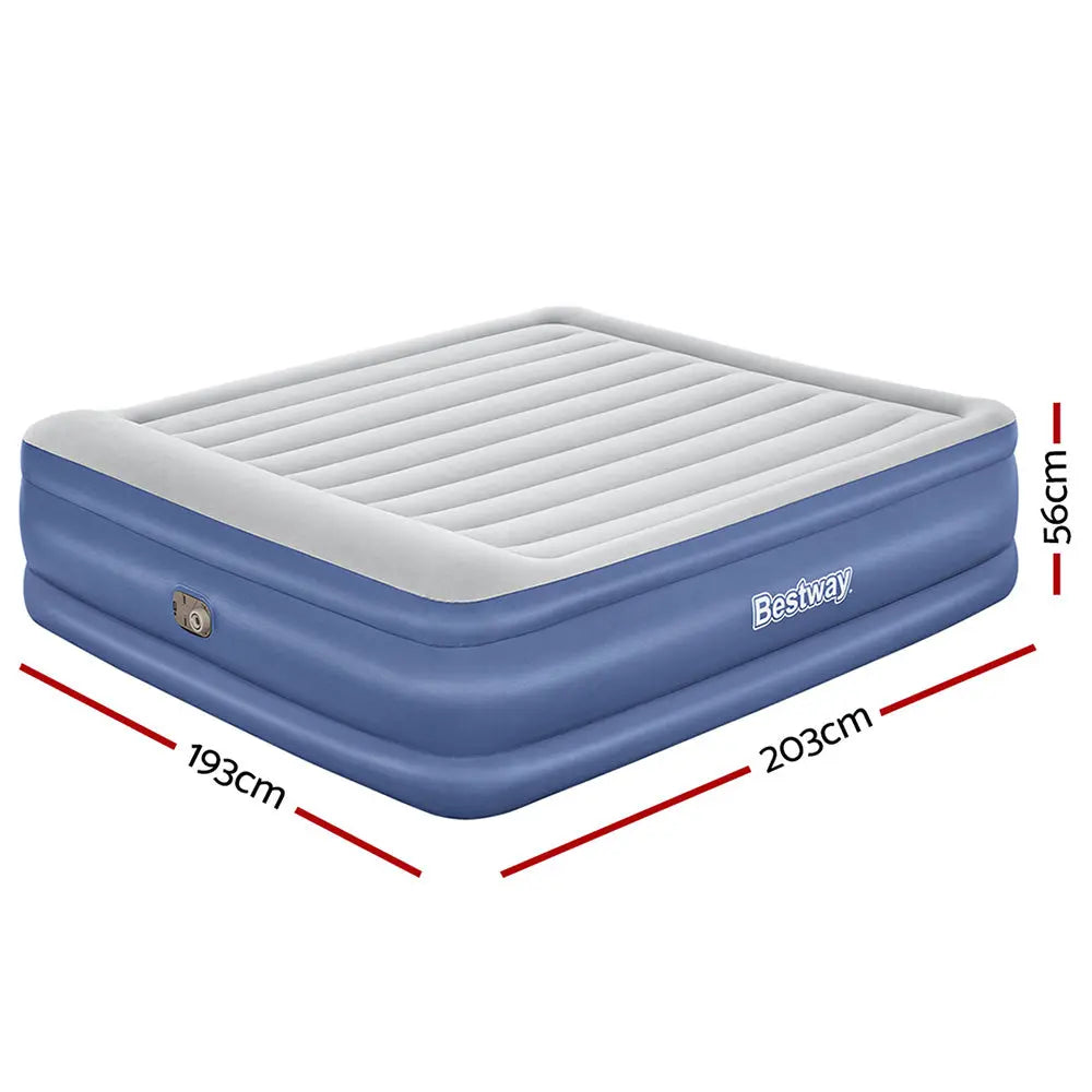Bestway Air Mattress King Inflatable Bed 56cm Airbed Blue-1