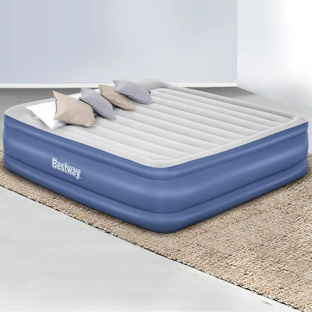 Bestway Air Mattress King Inflatable Bed 56cm Airbed Blue-7