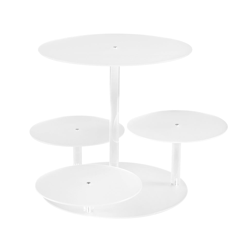 5-Star Chef Cake Stand 5 Tiers Acrylic Holder Display Round Clear Wedding Party-0