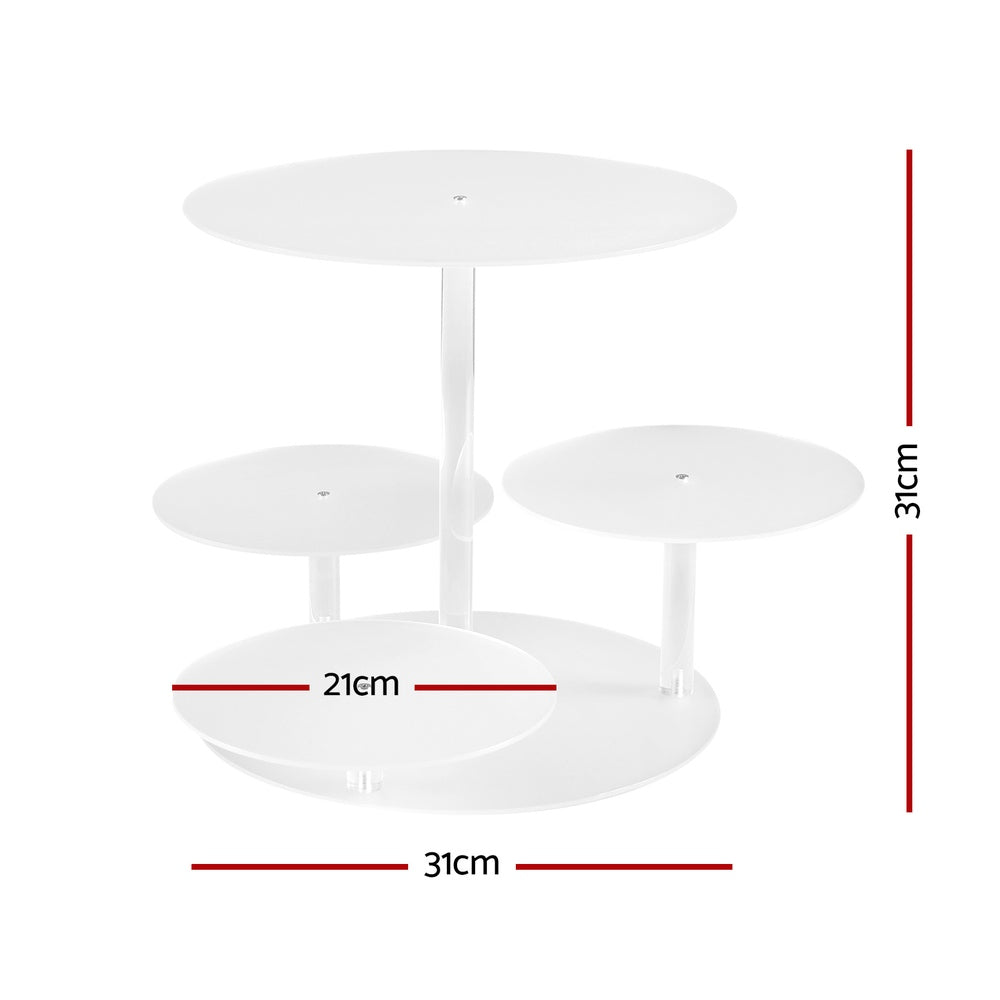 5-Star Chef Cake Stand 5 Tiers Acrylic Holder Display Round Clear Wedding Party-1