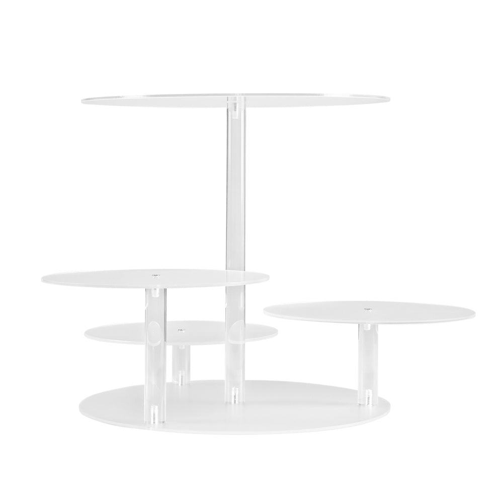 5-Star Chef Cake Stand 5 Tiers Acrylic Holder Display Round Clear Wedding Party-2