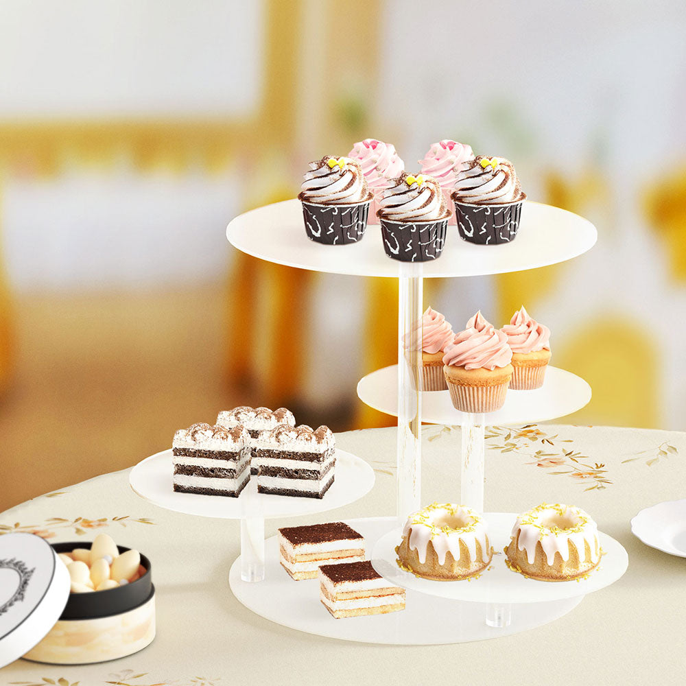 5-Star Chef Cake Stand 5 Tiers Acrylic Holder Display Round Clear Wedding Party-6