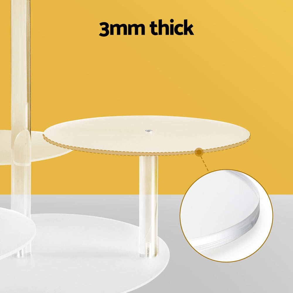 5-Star Chef Cake Stand 5 Tiers Acrylic Holder Display Round Clear Wedding Party-5