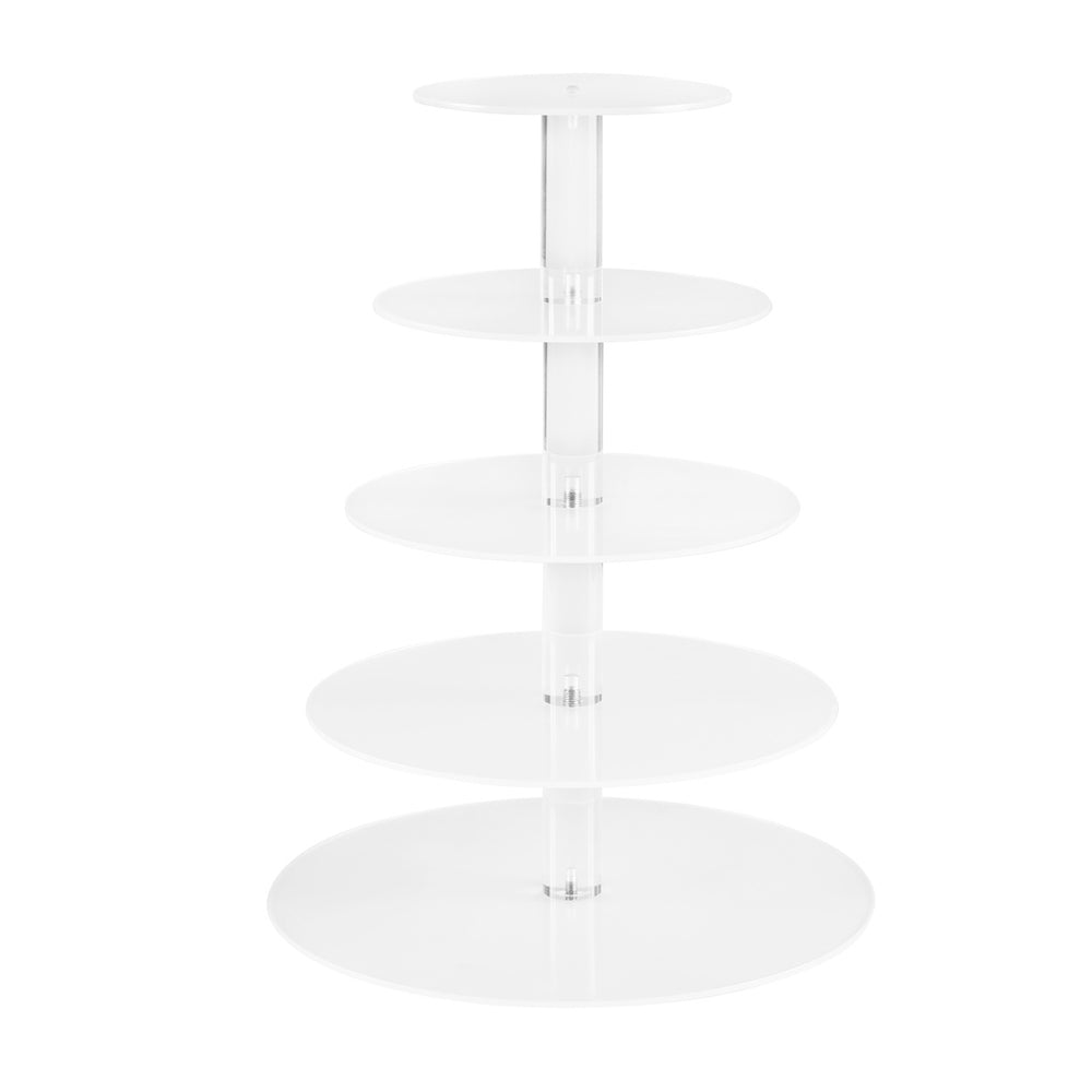 5-Star Chef Cake Stand 5 Tiers Acrylic Holder Display Round Clear Wedding Party-0