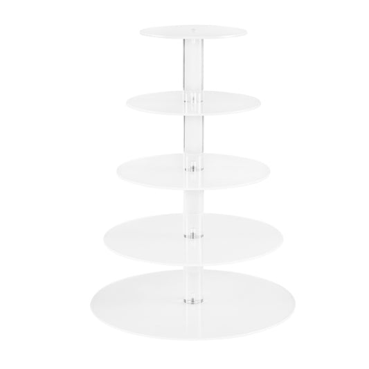 5-Star Chef Cake Stand 5 Tiers Acrylic Holder Display Round Clear Wedding Party-0