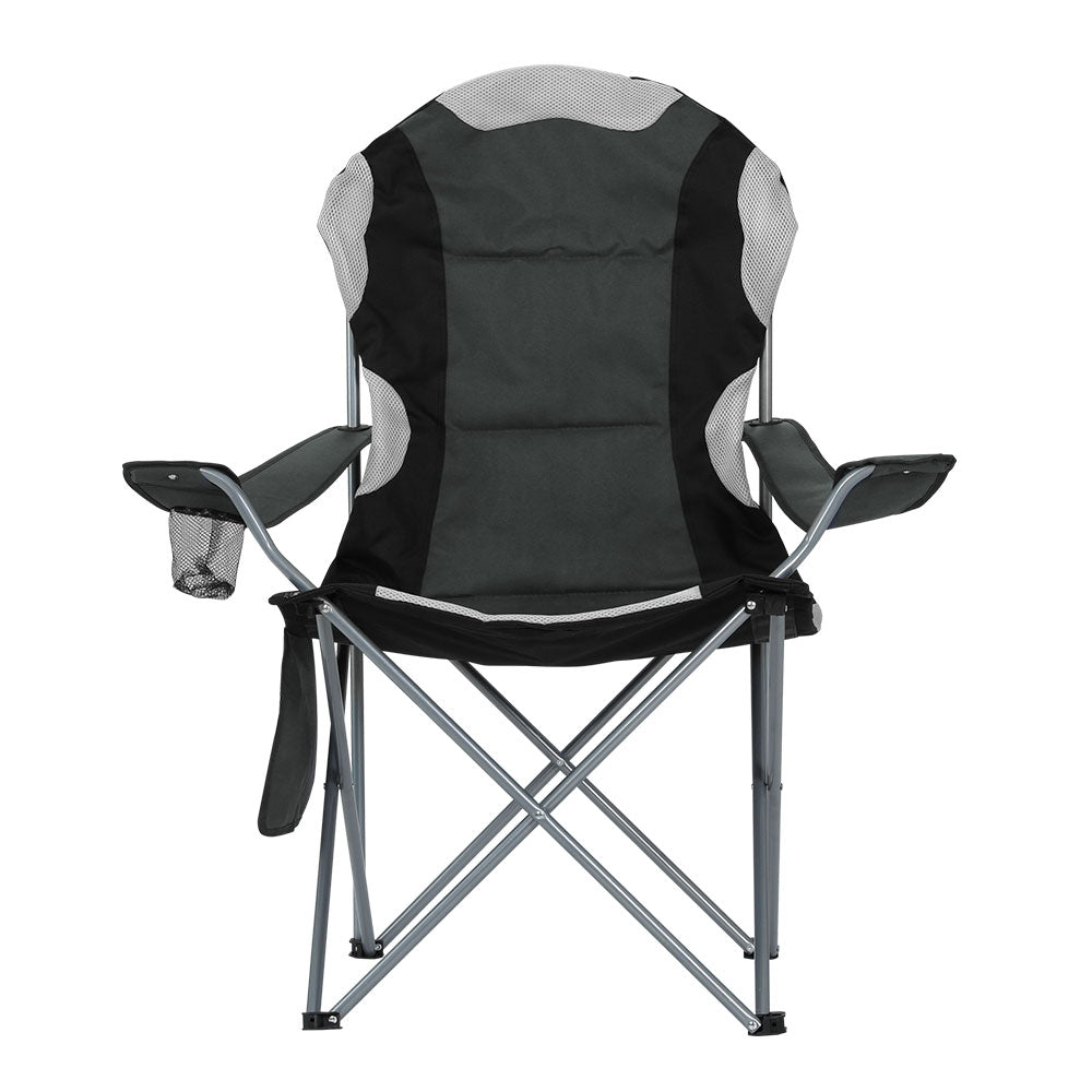 Weisshorn Camping Folding Chair Portable Outdoor Hiking Fishing Picnic Grey 2pcs-2