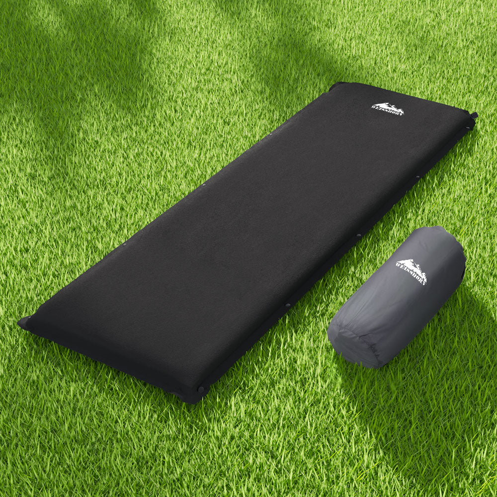 Weisshorn Self Inflating Mattress Camping Sleeping Mat Air Bed Pad Single Black-6