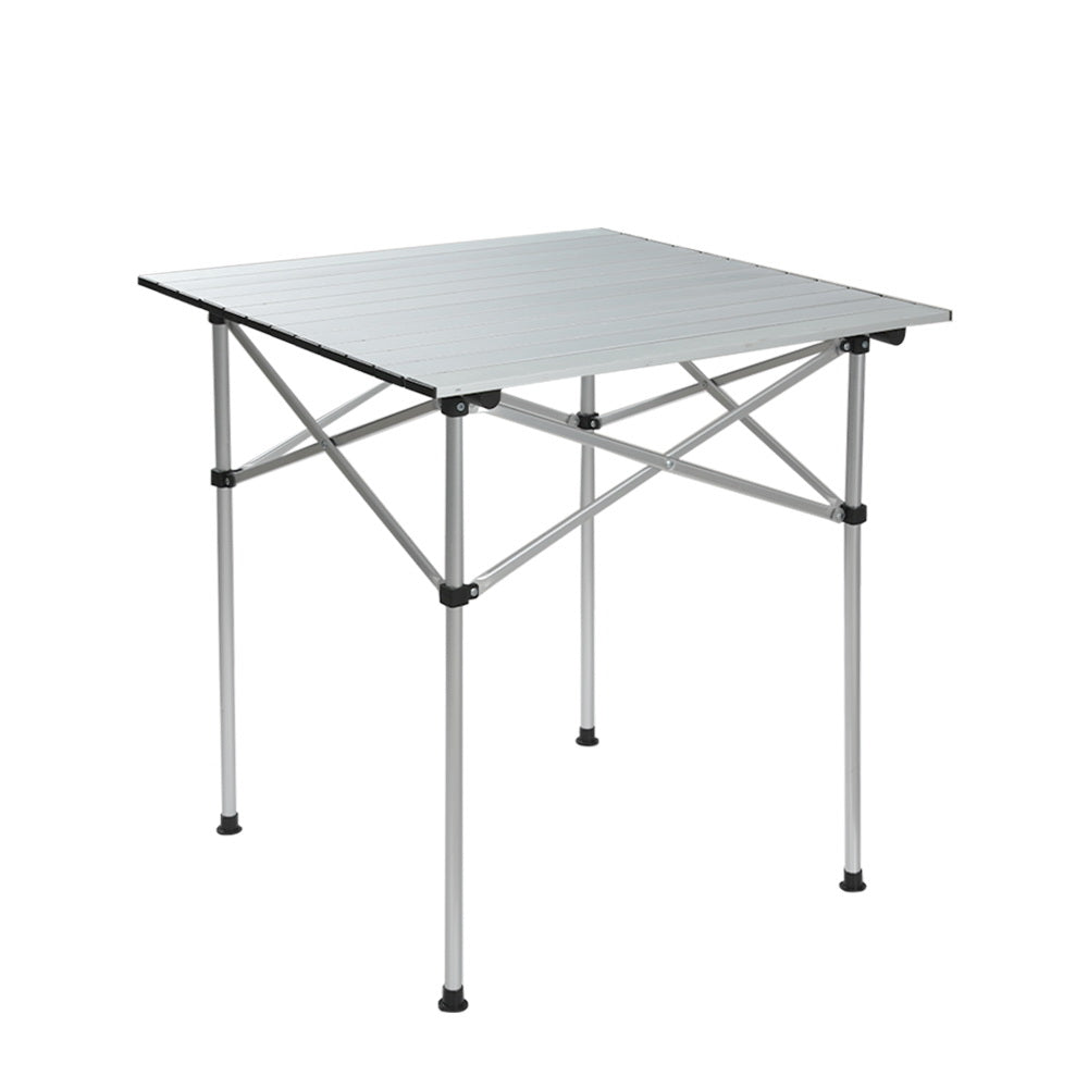 Weisshorn Folding Camping Table 70CM Roll Up Outdoor Picnic BBQ Aluminium Desk-0