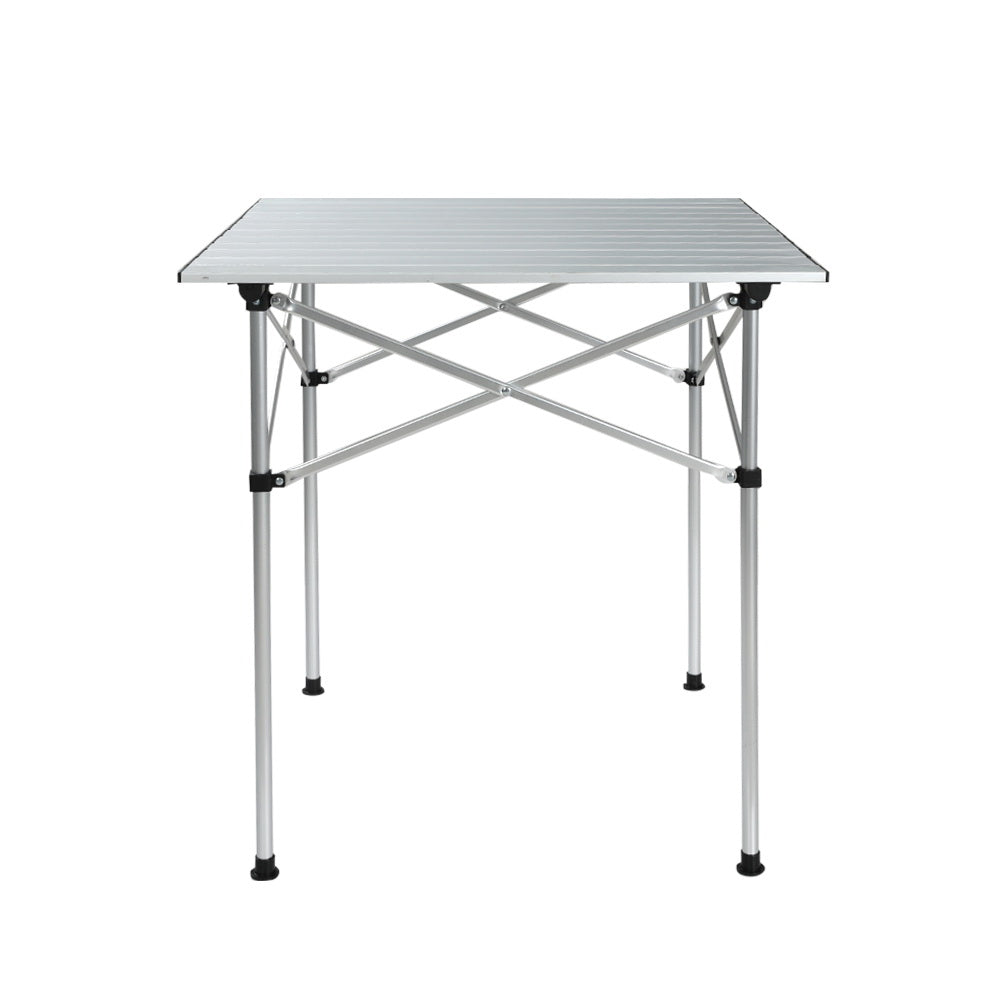 Weisshorn Folding Camping Table 70CM Roll Up Outdoor Picnic BBQ Aluminium Desk-3