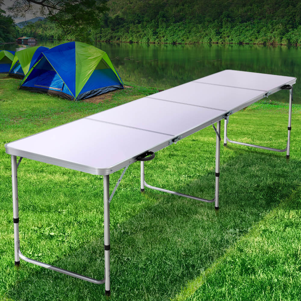 Weisshorn Folding Camping Table 240CM Portable Outdoor Picnic BBQ Aluminium Desk-7