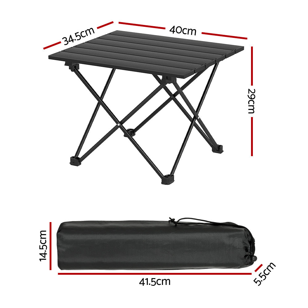 Weisshorn Folding Camping Table 40CM Roll Up Outdoor Picnic BBQ Aluminium Desk-1