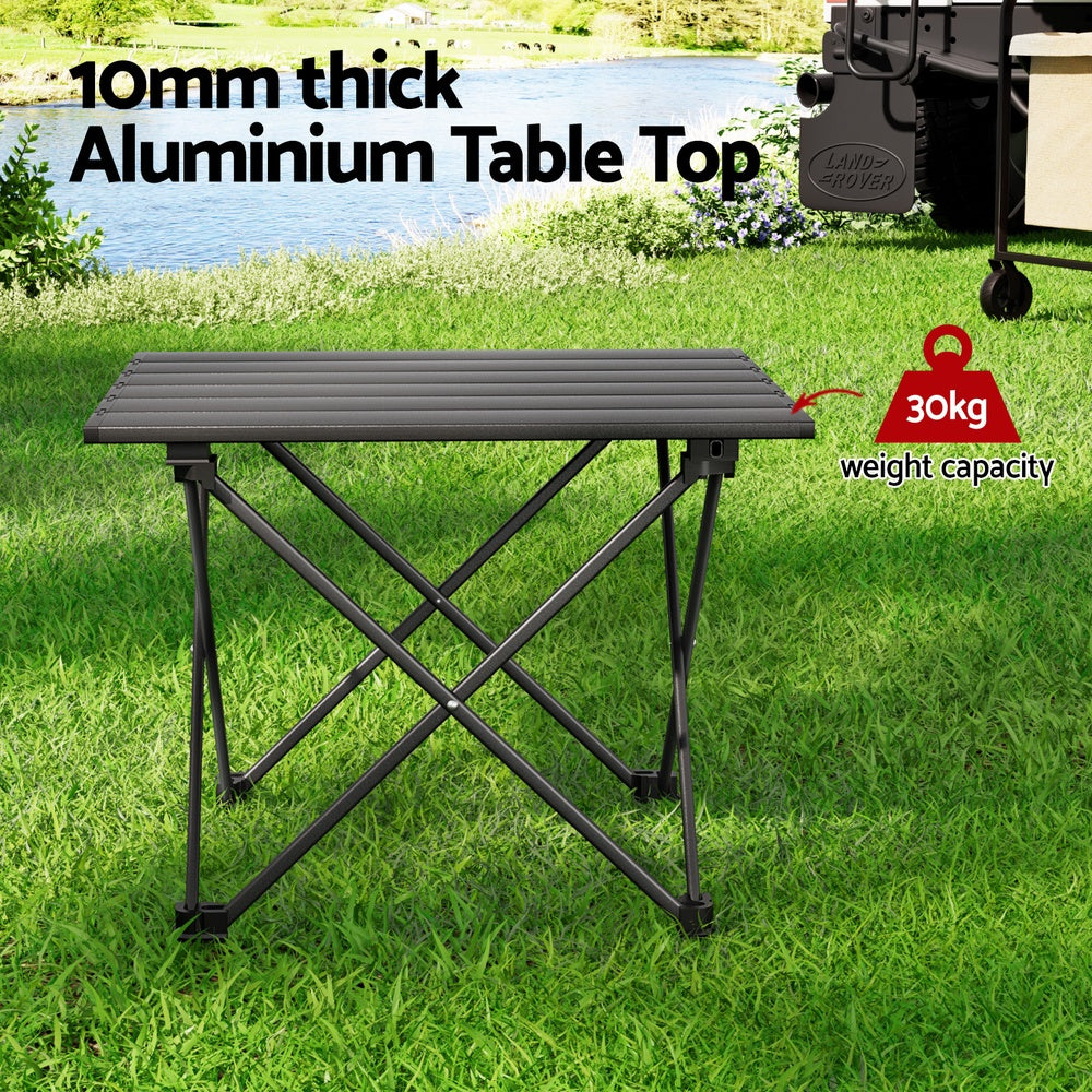 Weisshorn Folding Camping Table 40CM Roll Up Outdoor Picnic BBQ Aluminium Desk-3