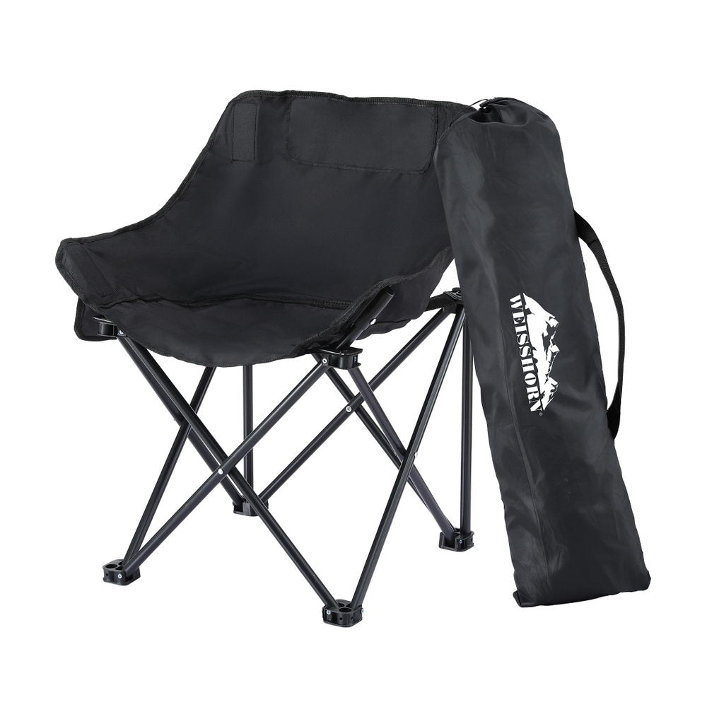 Weisshorn Folding Camping Moon Chair Portable Seat Weight Capacity 120KG Black-0