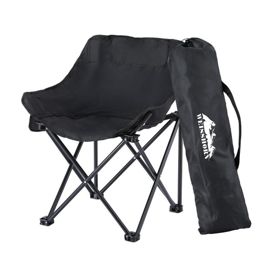 Weisshorn Folding Camping Moon Chair Portable Seat Weight Capacity 120KG Black-0