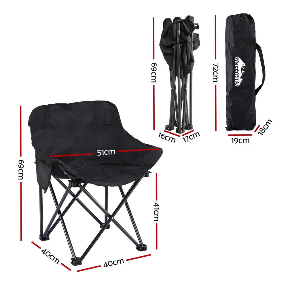 Weisshorn Folding Camping Moon Chair Portable Seat Weight Capacity 120KG Black-1