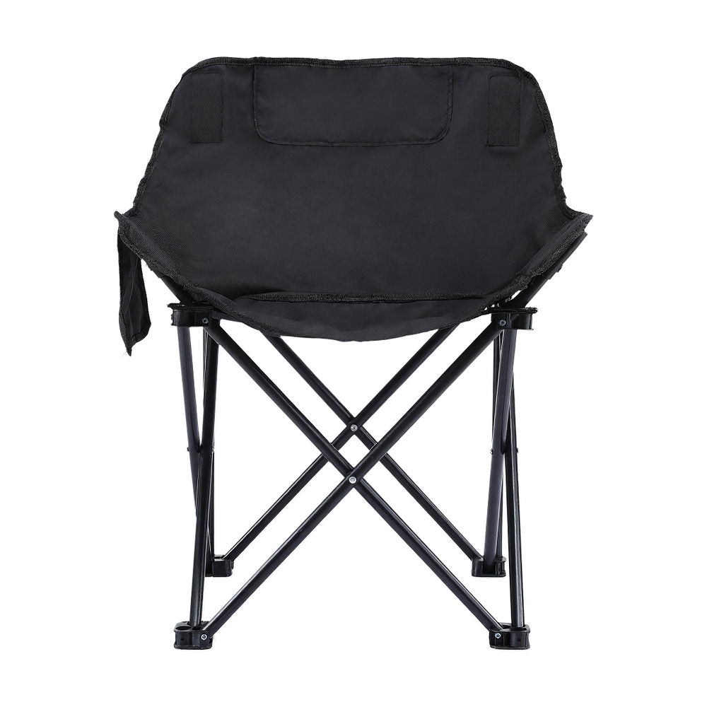 Weisshorn Folding Camping Moon Chair Portable Seat Weight Capacity 120KG Black-2