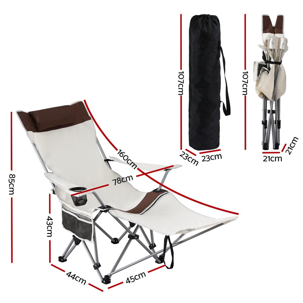 Weisshorn Camping Chair Reclining Adjustable Portable Outdoor Folding Lightweight-1