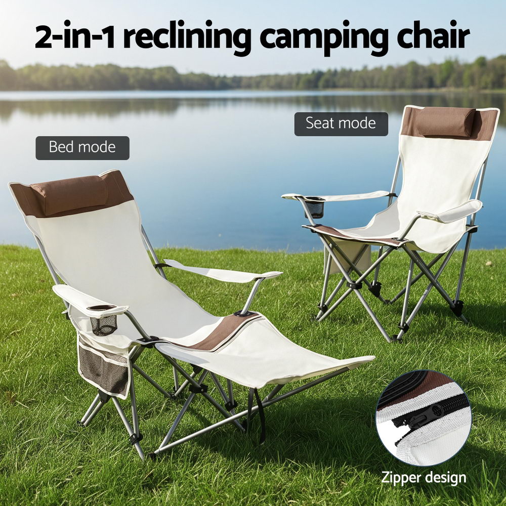 Weisshorn Camping Chair Reclining Adjustable Portable Outdoor Folding Lightweight-3