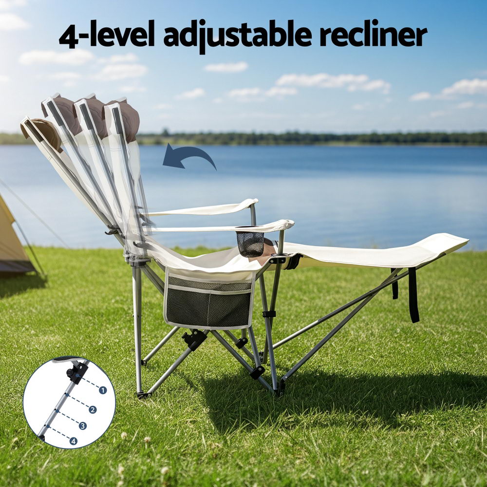 Weisshorn Camping Chair Reclining Adjustable Portable Outdoor Folding Lightweight-4