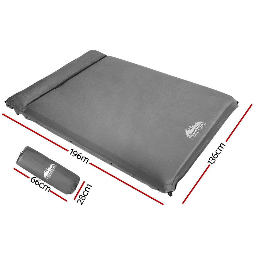 Weisshorn Self Inflating Mattress 10CM Camping Sleeping Mat Air Double Grey-1