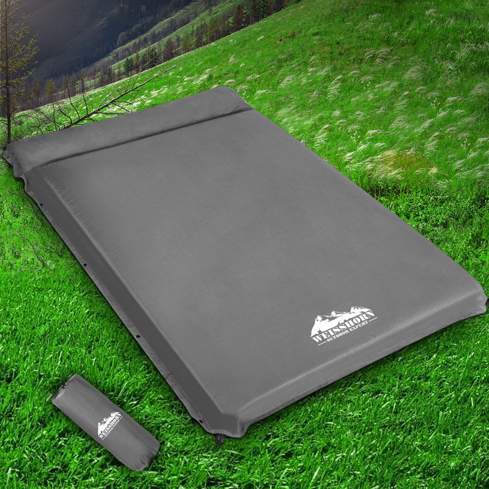 Weisshorn Self Inflating Mattress 10CM Camping Sleeping Mat Air Double Grey-6