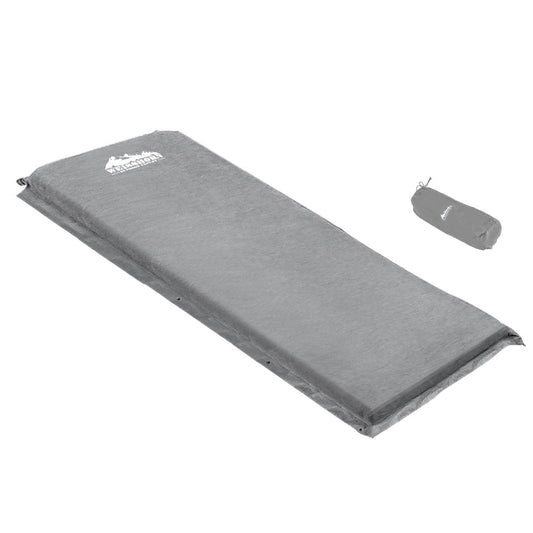 Weisshorn Self Inflating Mattress Camping Sleeping Mat Air Bed Single Grey-0