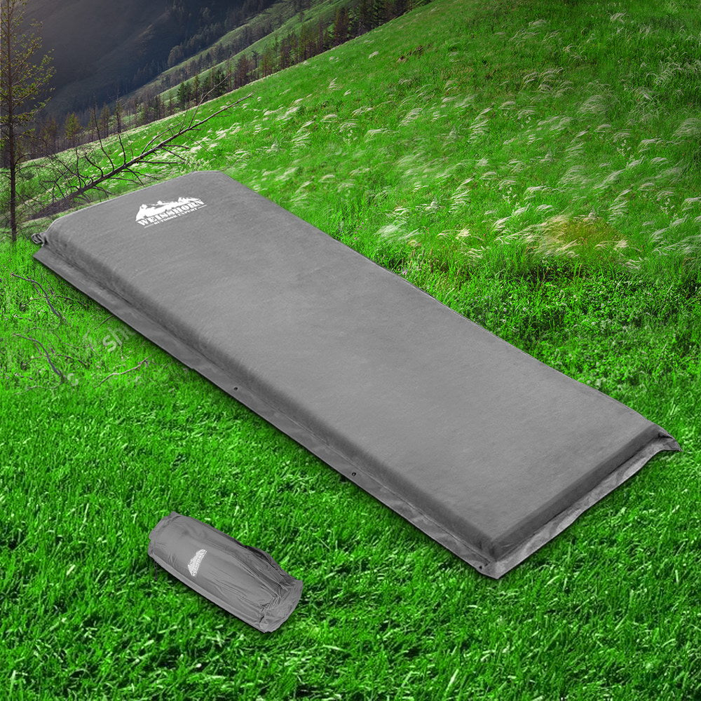 Weisshorn Self Inflating Mattress Camping Sleeping Mat Air Bed Single Grey-6