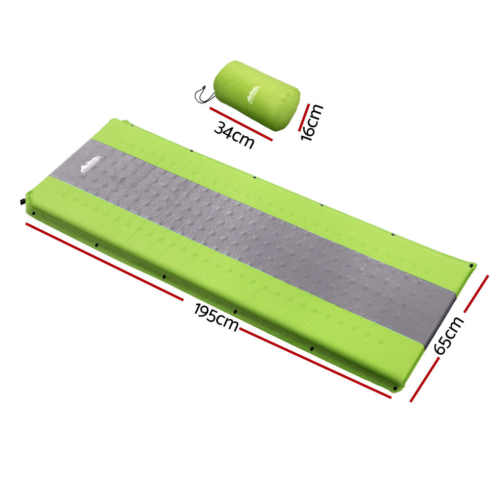 Weisshorn Self Inflating Mattress Camping Sleeping Mat Air Bed Pad Single Green-1