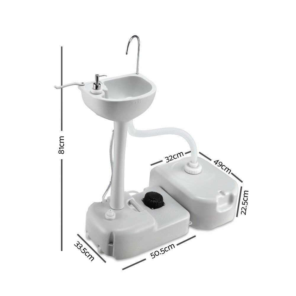 Weisshorn Camping Basin Portable Hand Wash Sink Stand 43L Capacity-1