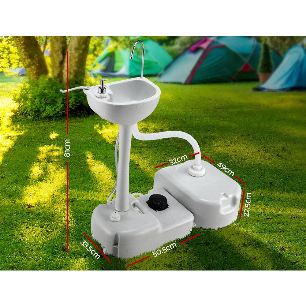 Weisshorn Camping Basin Portable Hand Wash Sink Stand 43L Capacity-5