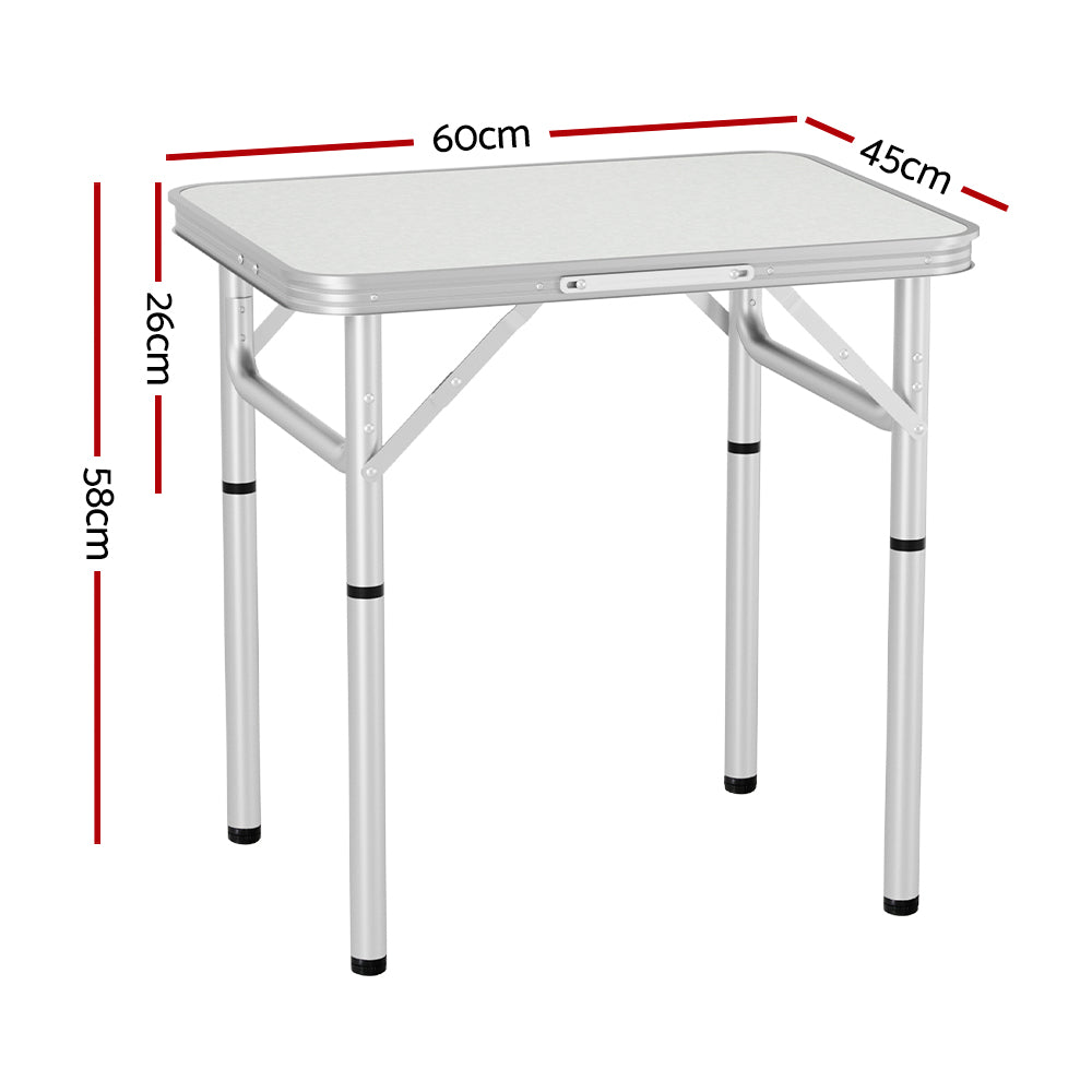 Weisshorn Folding Camping Table 60CM Adjustable Portable Outdoor Picnic Desk-1