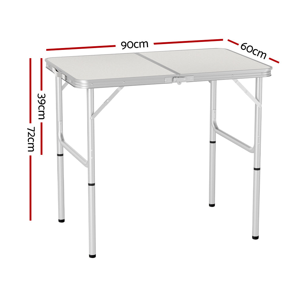 Weisshorn Folding Camping Table 90CM Adjustable Portable Outdoor Picnic Desk-1