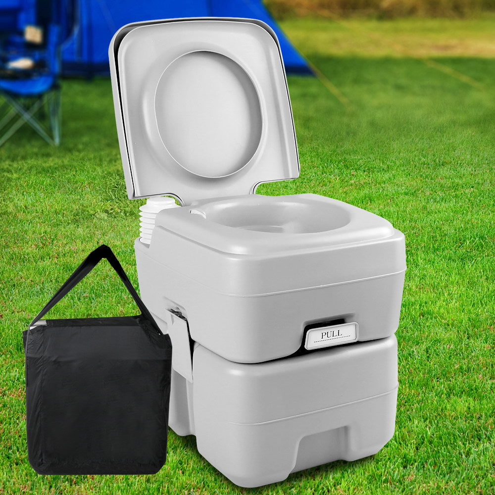 Weisshorn 20L Portable Camping Toilet Outdoor Flush Potty Boating With Bag-6