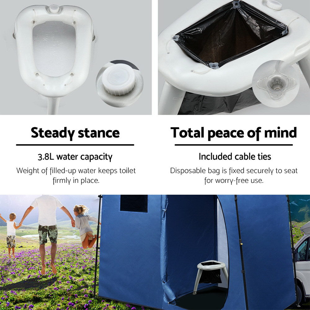 Weisshorn Portable Folding Toilet Camping Outdoor Caravan Plastic Bag-5