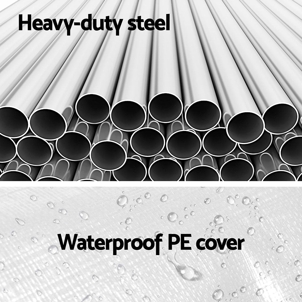 Instahut Carports 3x6m Carport Kits Steel Shelter Gazebo Canopy Garage Portable Garden Shed-4