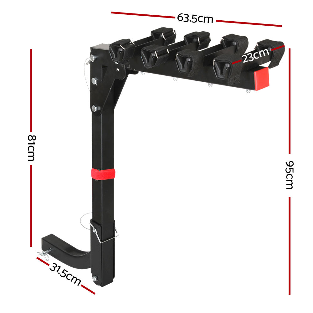 Giantz 4 Bicycle Bike Carrier Rack Car 2" Hitch Mount Foldable Black,Giantz 4 Bicycle Bike Carrier Rack Car 2" Hitch Mount Foldable Black-1