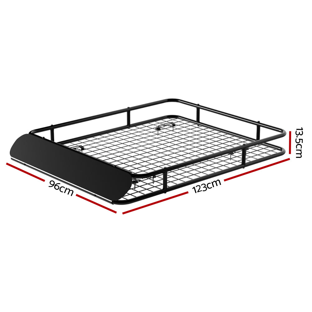 Giantz Universal Car Roof Rack Basket Luggage Vehicle Cargo Carrier 123cm Black-1