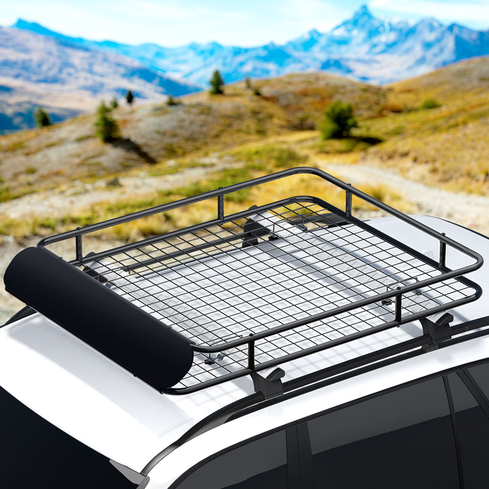 Giantz Universal Car Roof Rack Basket Luggage Vehicle Cargo Carrier 123cm Black-7