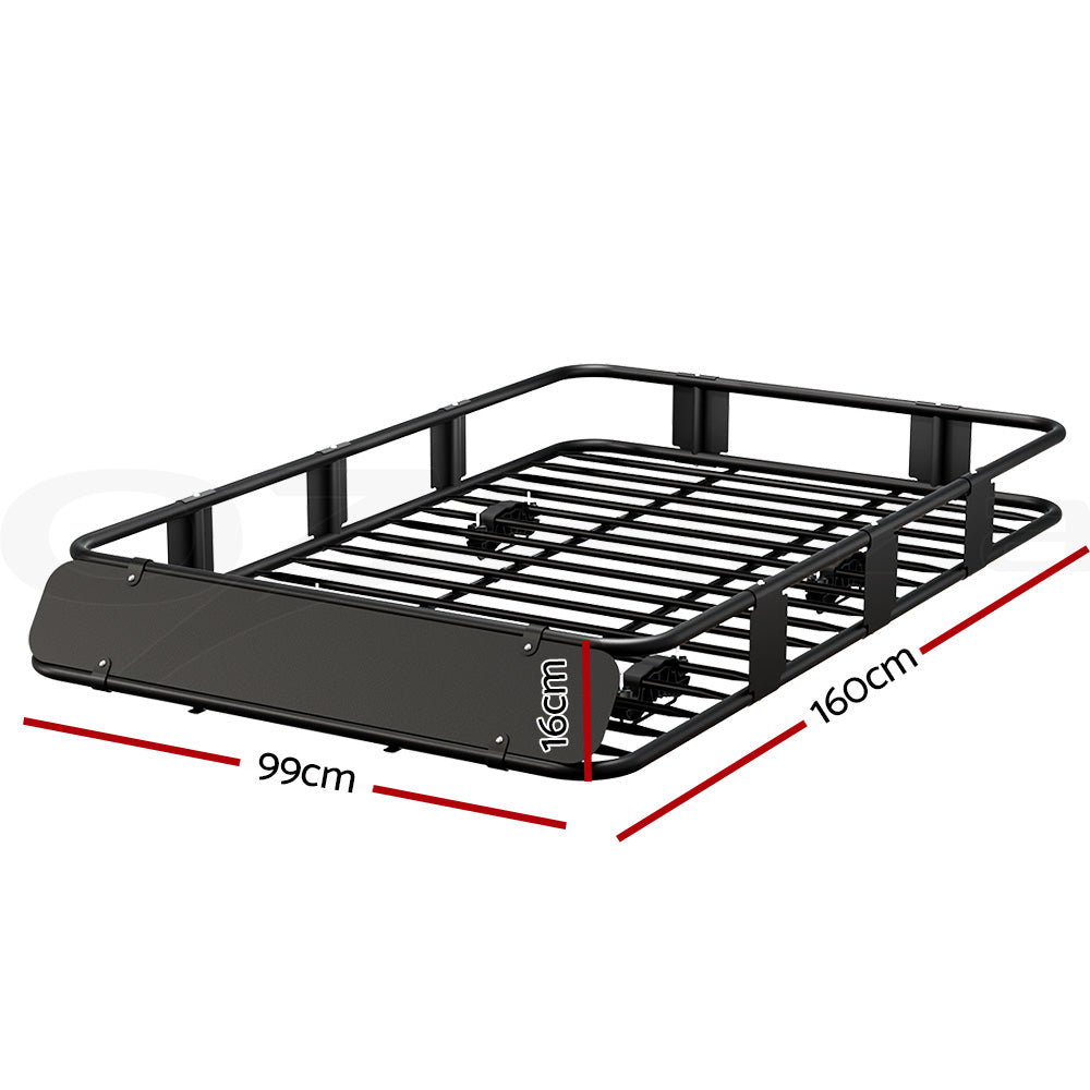 Giantz Universal Car Roof Rack Basket Luggage Vehicle Cargo Carrier 160cm Black-1