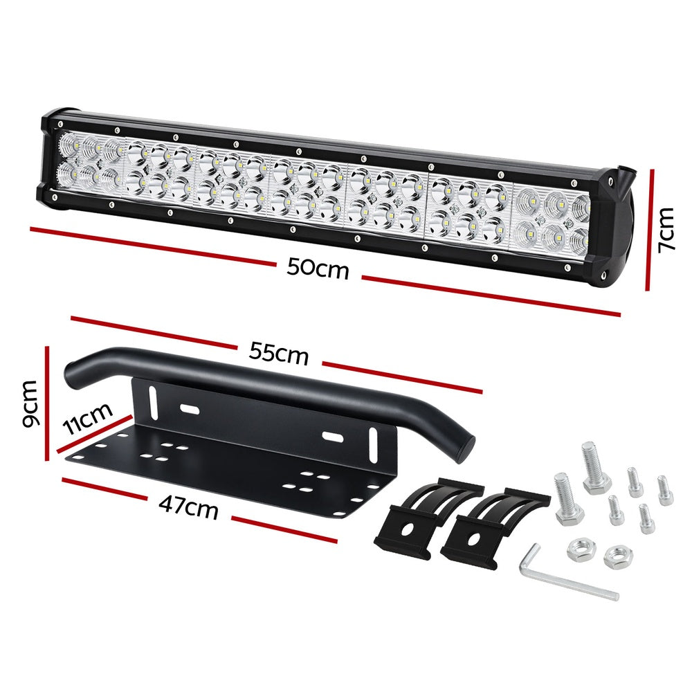 Giantz LED Driving Light 20 Inch Flood Spot Light Bar Driving Lamp Offroad Truck-1