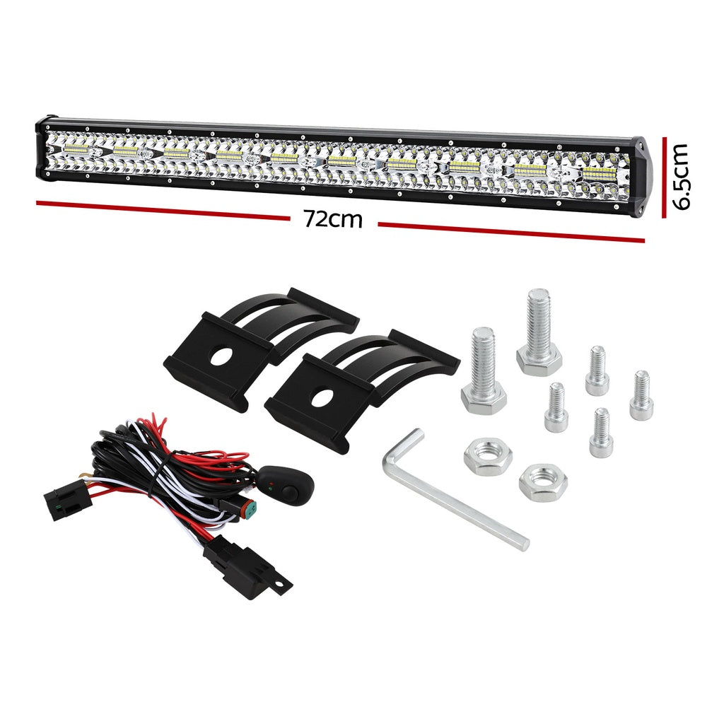 Giantz LED Driving Light 28 Inch Flood Spot Light Bar Driving Lamp Offroad Truck-1