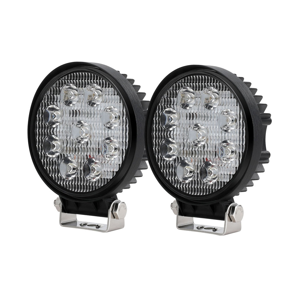 Giantz Pair LED Driving Lights 4.5 Inch Flood Spot Lights Car Truck SUV 12V 24V-0