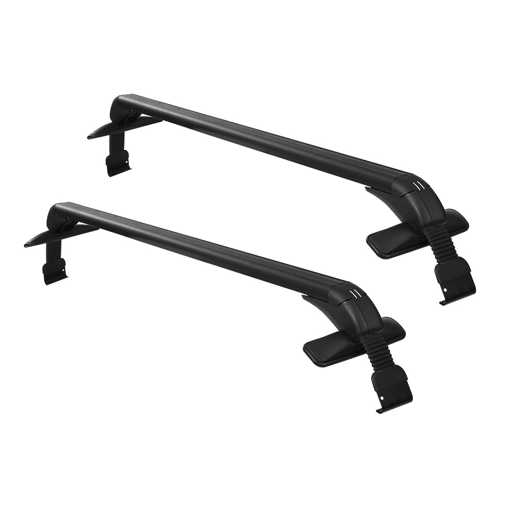 Universal Car Roof Rack Cross Bars 90cm Aluminium Adjustable Lockable 45kg Clamps-2