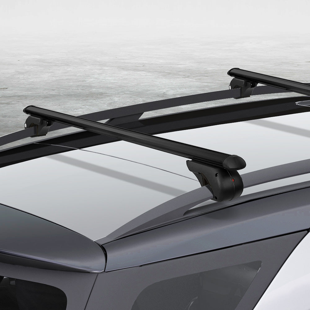 Universal Car Roof Racks Pod Aluminium Cross Bars Adjustable 108cm Black-6