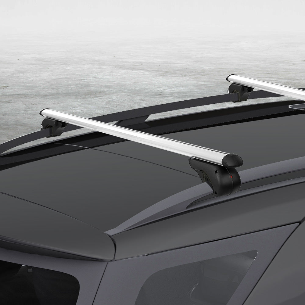 Universal Car Roof Racks Pod Aluminium Cross Bars Adjustable 108cm Silver-6