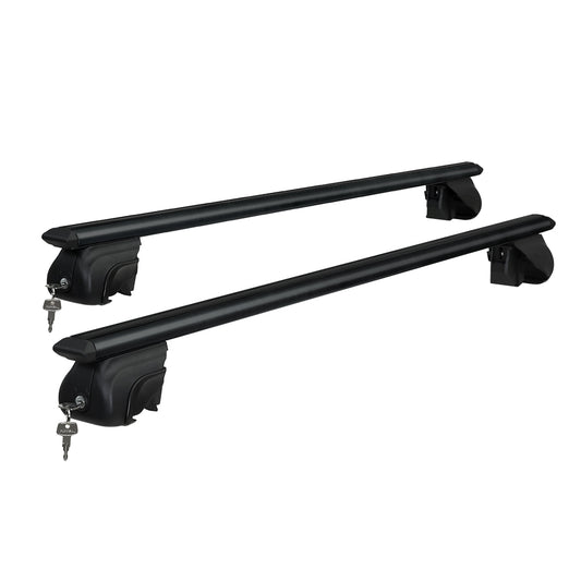 Universal Car Roof Racks Pod Aluminium Cross Bars Upgraded Holder 126cm Black-0